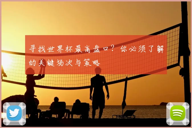 寻找世界杯最高盘口？你必须了解的关键场次与策略